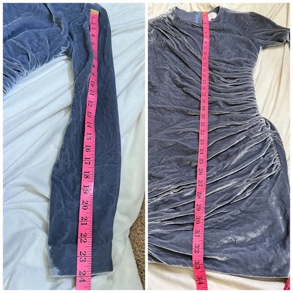 CINQ À SEPT Rebeka Gathered Velvet Mini Dress womens size 4 - Picture 10 of 11